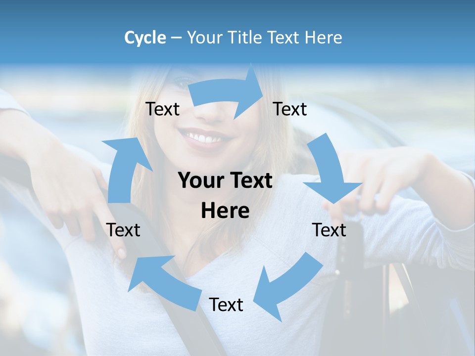 Female Car Keys Transport PowerPoint Template