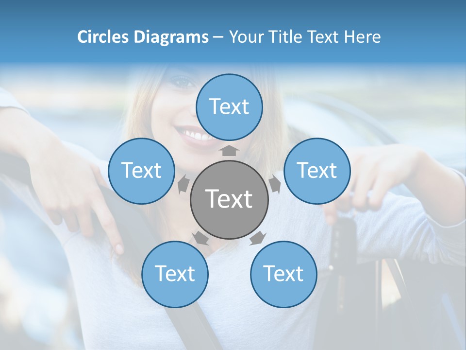 Female Car Keys Transport PowerPoint Template