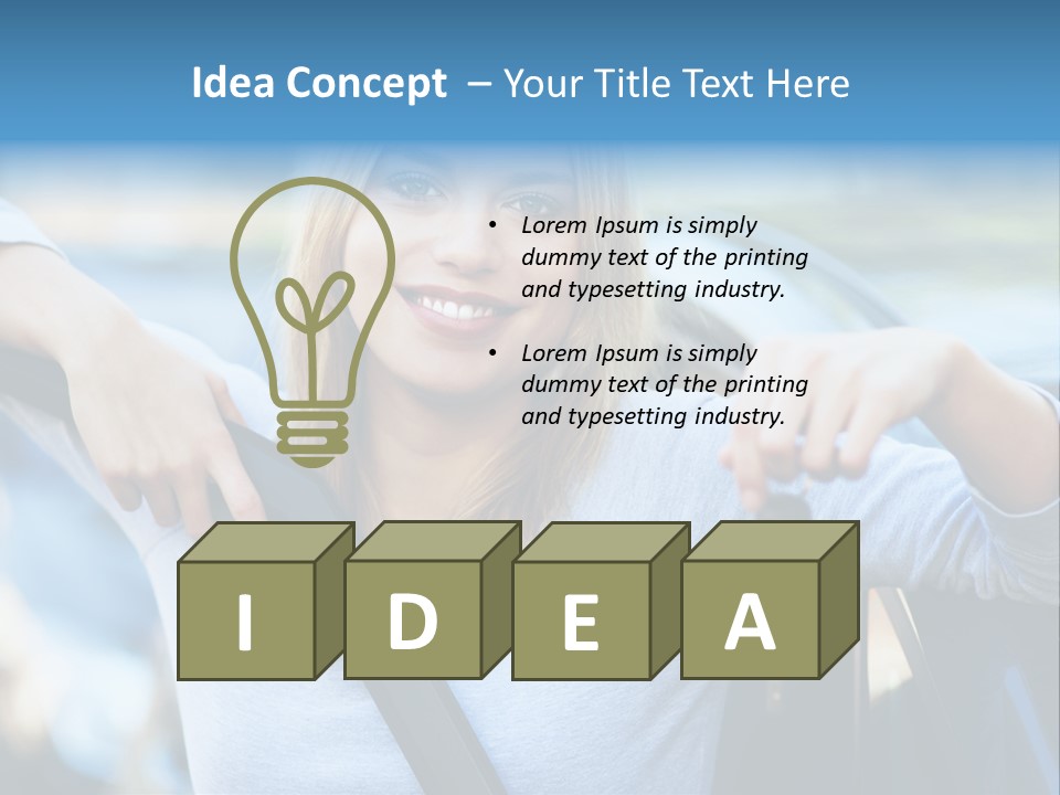 Female Car Keys Transport PowerPoint Template