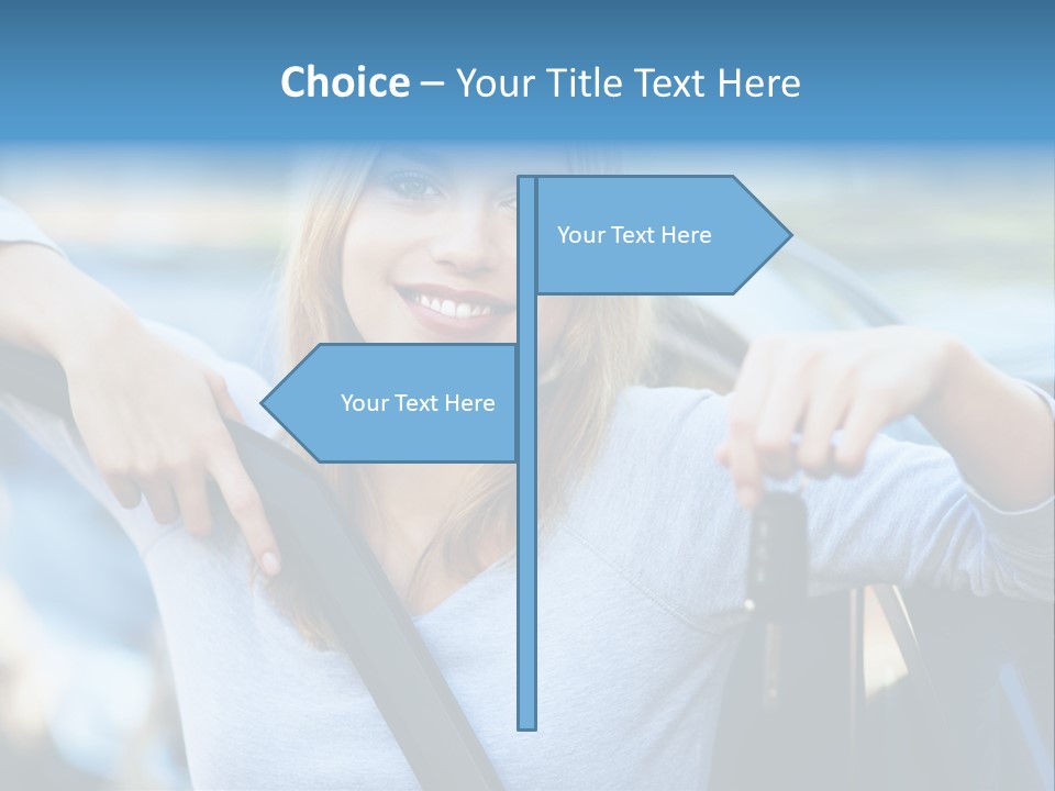 Female Car Keys Transport PowerPoint Template