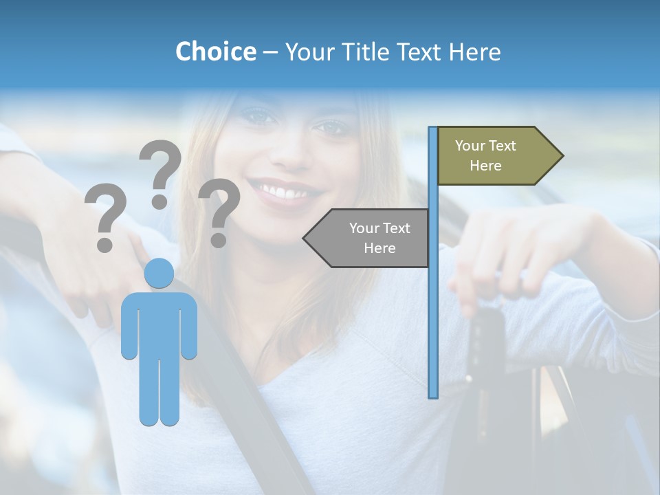 Female Car Keys Transport PowerPoint Template