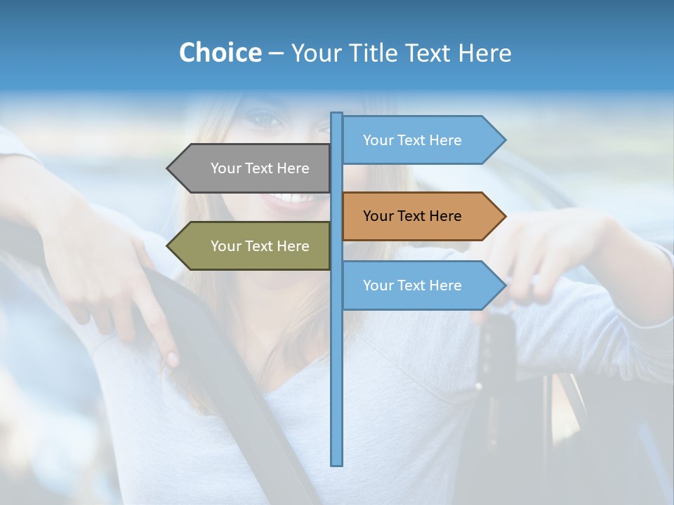 Female Car Keys Transport PowerPoint Template