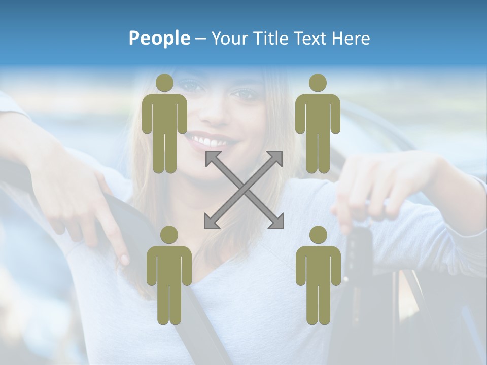 Female Car Keys Transport PowerPoint Template