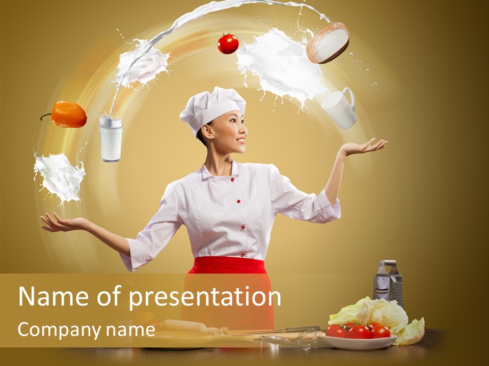 Emale Cooking Kitchen PowerPoint Template