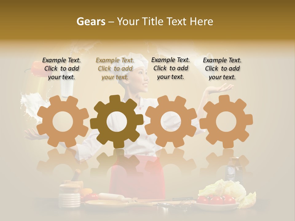 Emale Cooking Kitchen PowerPoint Template