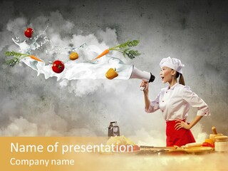 Tasty Knife Hand PowerPoint Template