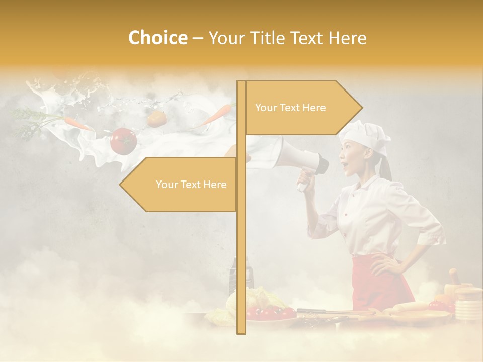 Tasty Knife Hand PowerPoint Template