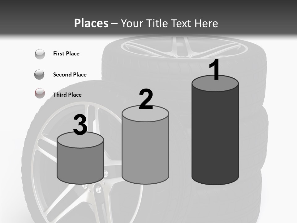 Isolated Metal Tire PowerPoint Template