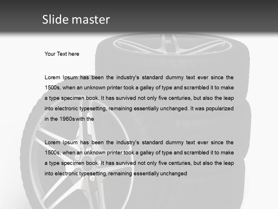 Isolated Metal Tire PowerPoint Template