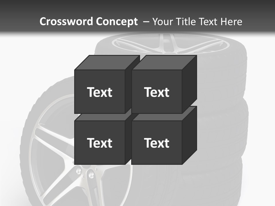 Isolated Metal Tire PowerPoint Template