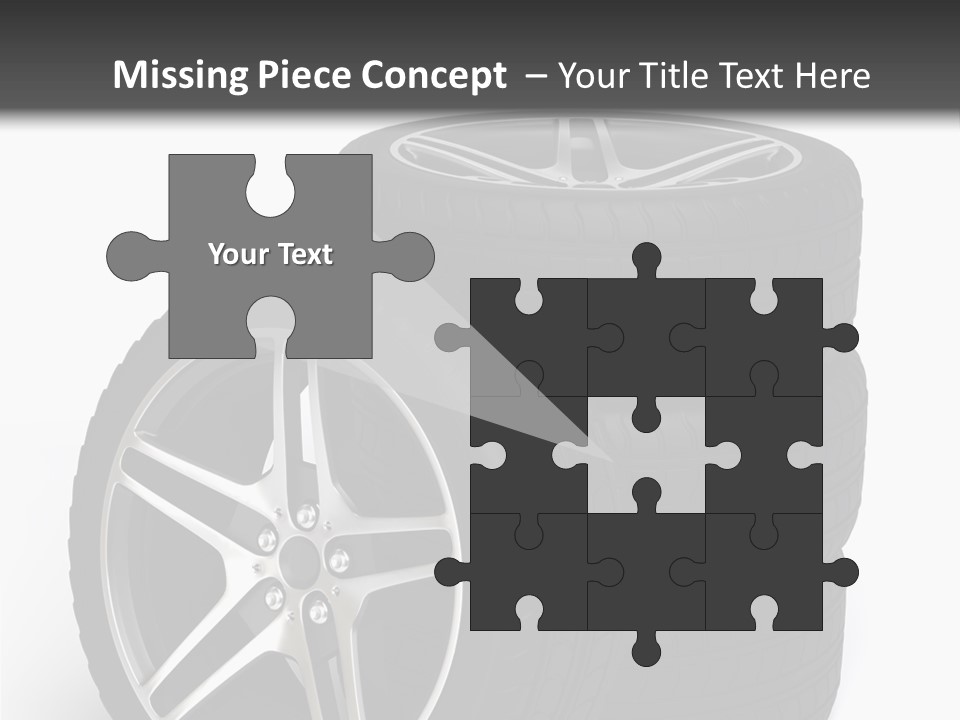 Isolated Metal Tire PowerPoint Template
