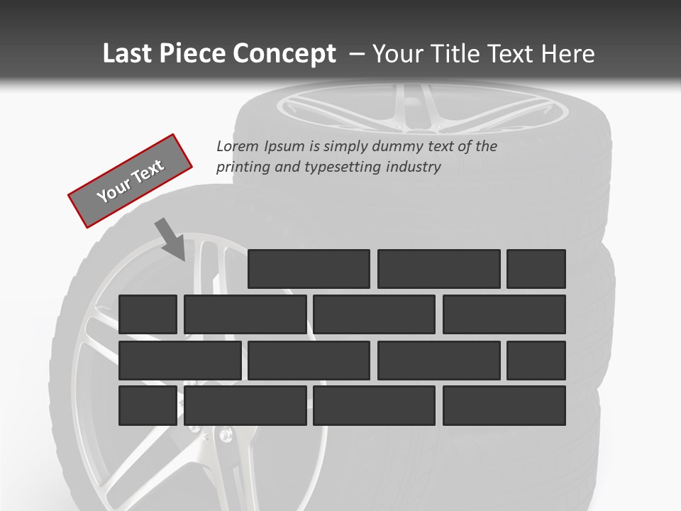Isolated Metal Tire PowerPoint Template