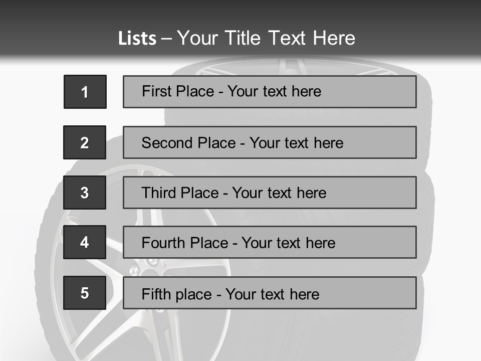 Isolated Metal Tire PowerPoint Template