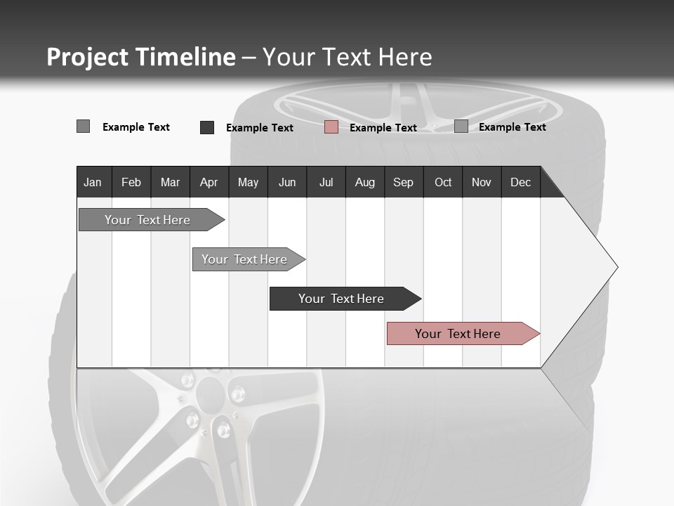 Isolated Metal Tire PowerPoint Template