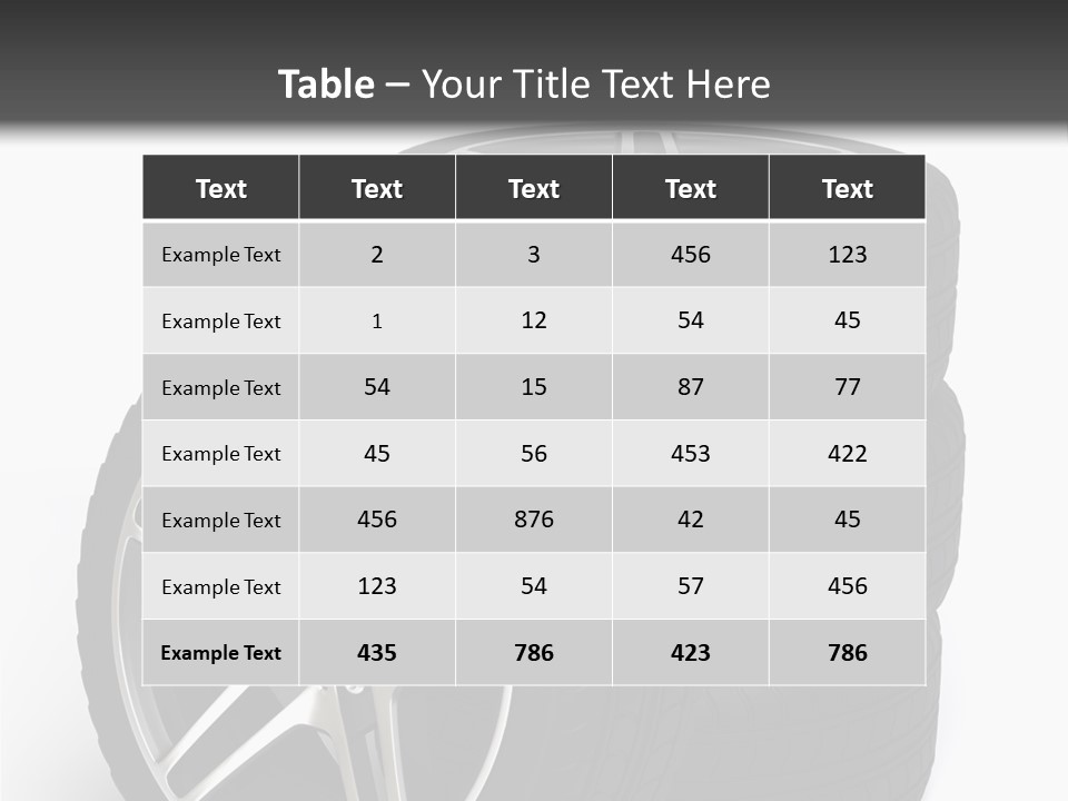 Isolated Metal Tire PowerPoint Template