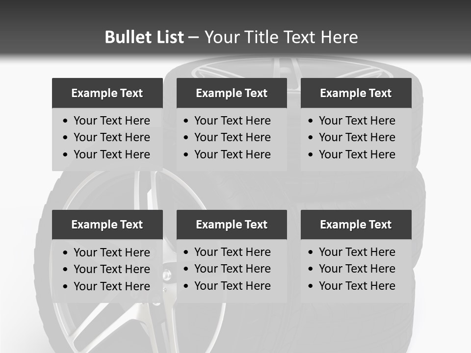 Isolated Metal Tire PowerPoint Template