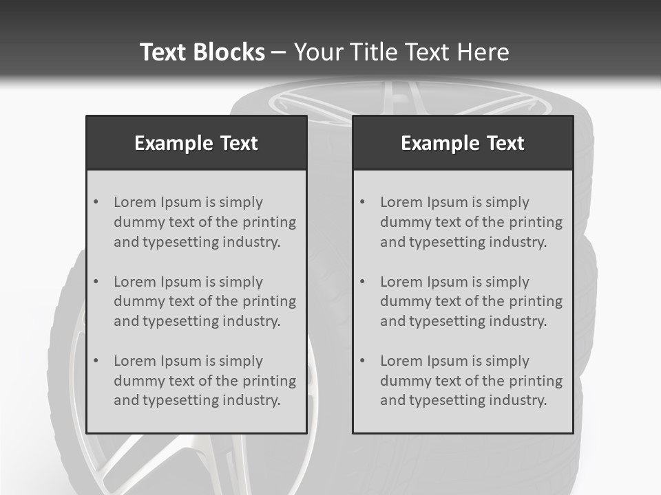 Isolated Metal Tire PowerPoint Template