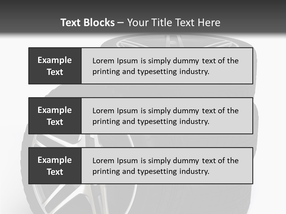 Isolated Metal Tire PowerPoint Template