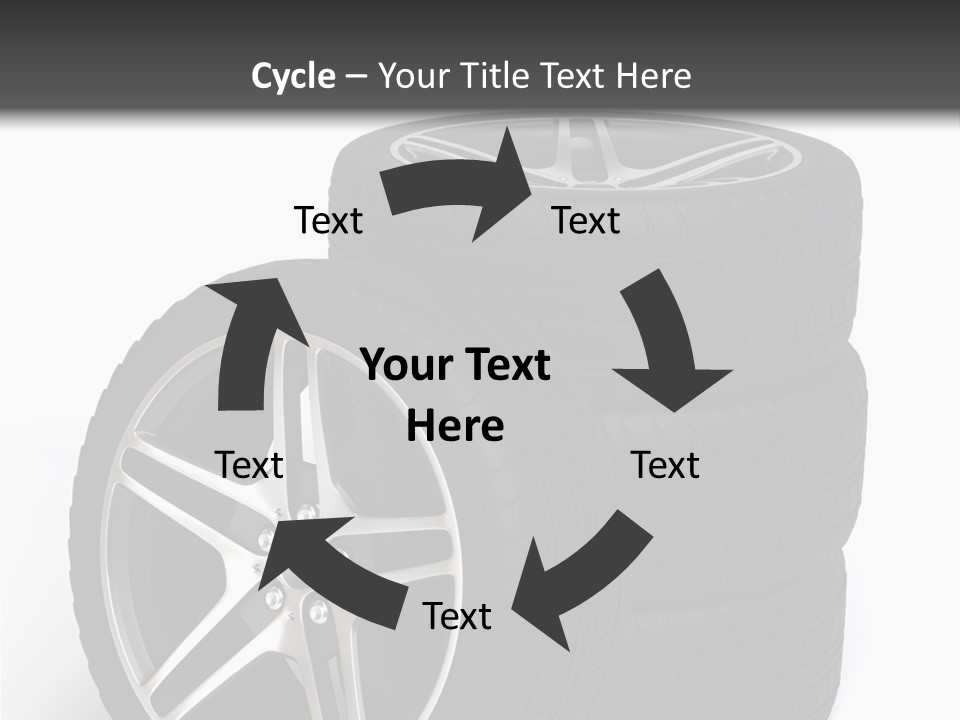 Isolated Metal Tire PowerPoint Template