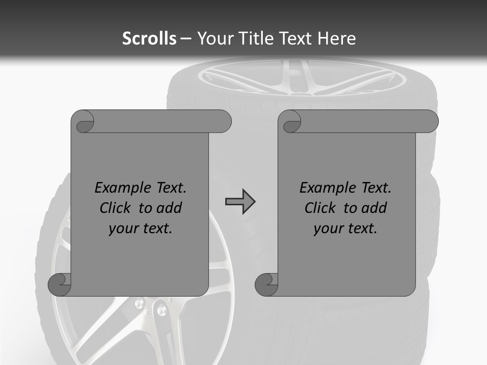 Isolated Metal Tire PowerPoint Template