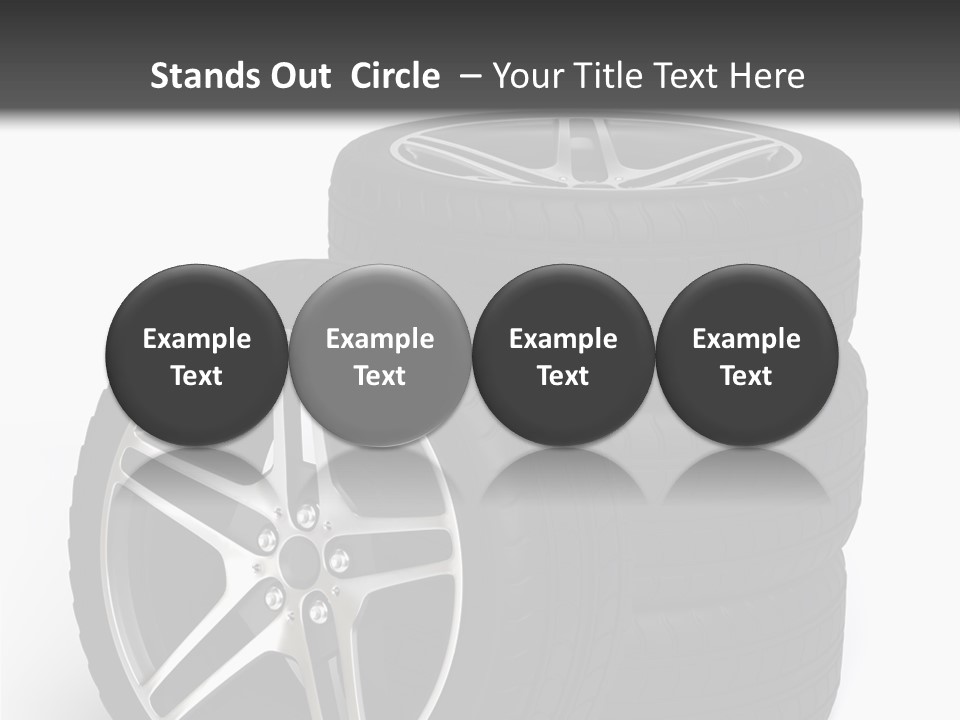 Isolated Metal Tire PowerPoint Template