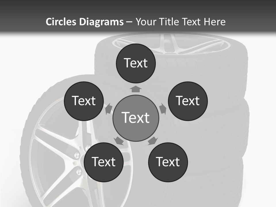Isolated Metal Tire PowerPoint Template