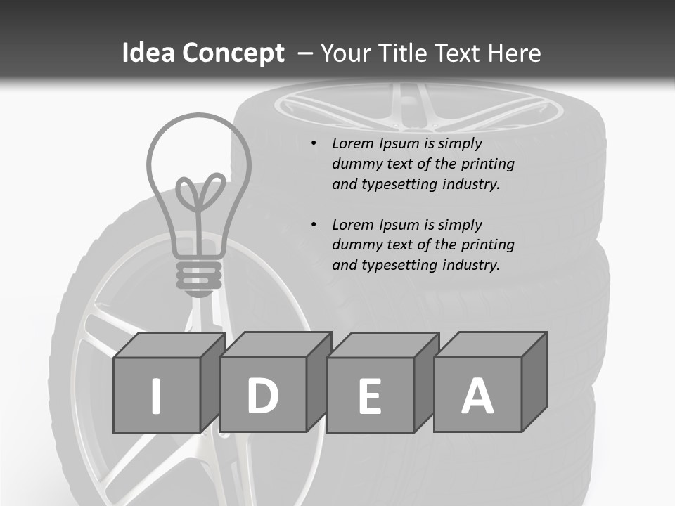 Isolated Metal Tire PowerPoint Template
