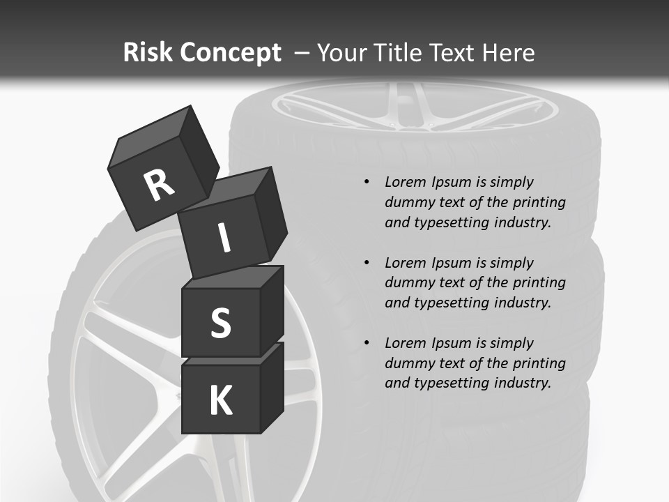 Isolated Metal Tire PowerPoint Template