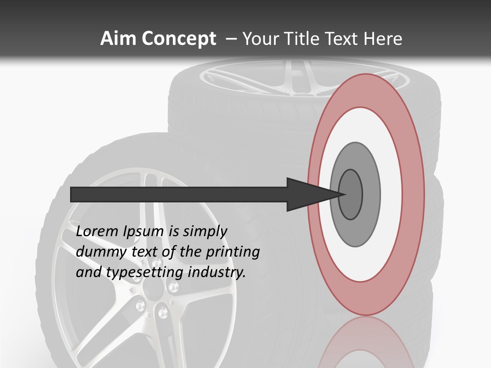 Isolated Metal Tire PowerPoint Template