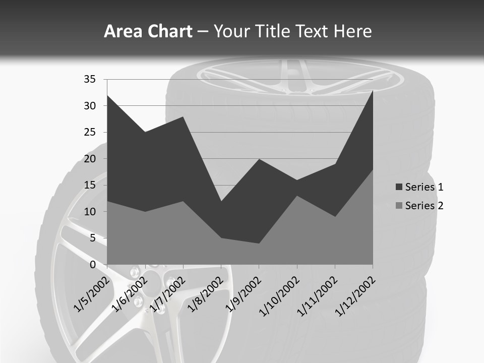 Isolated Metal Tire PowerPoint Template