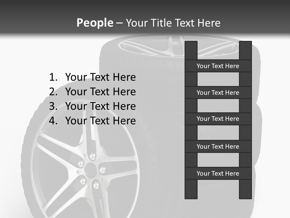 Isolated Metal Tire PowerPoint Template