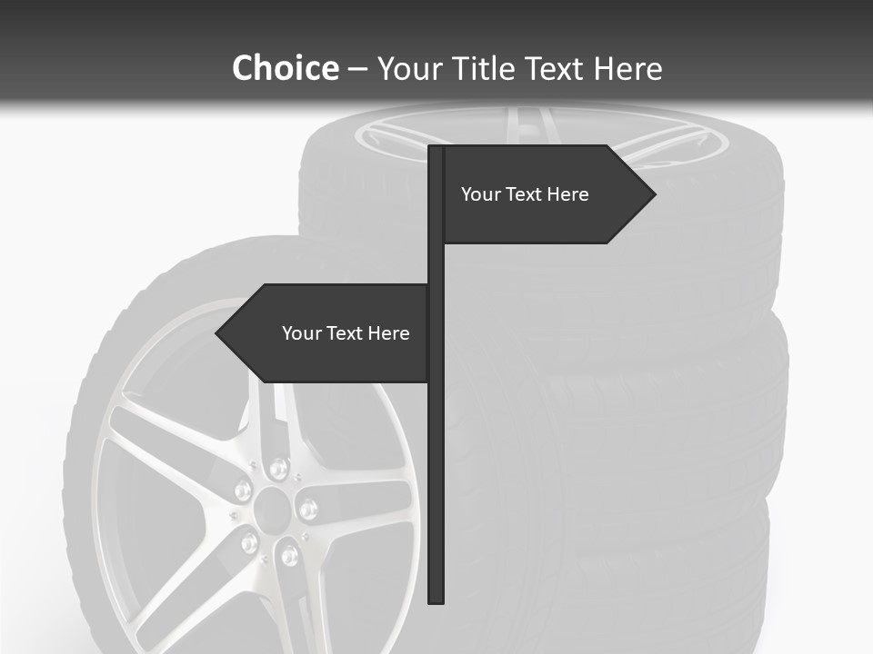 Isolated Metal Tire PowerPoint Template