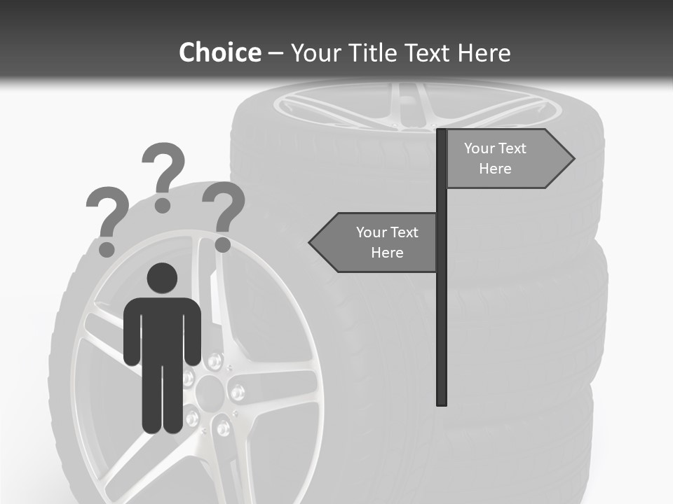 Isolated Metal Tire PowerPoint Template
