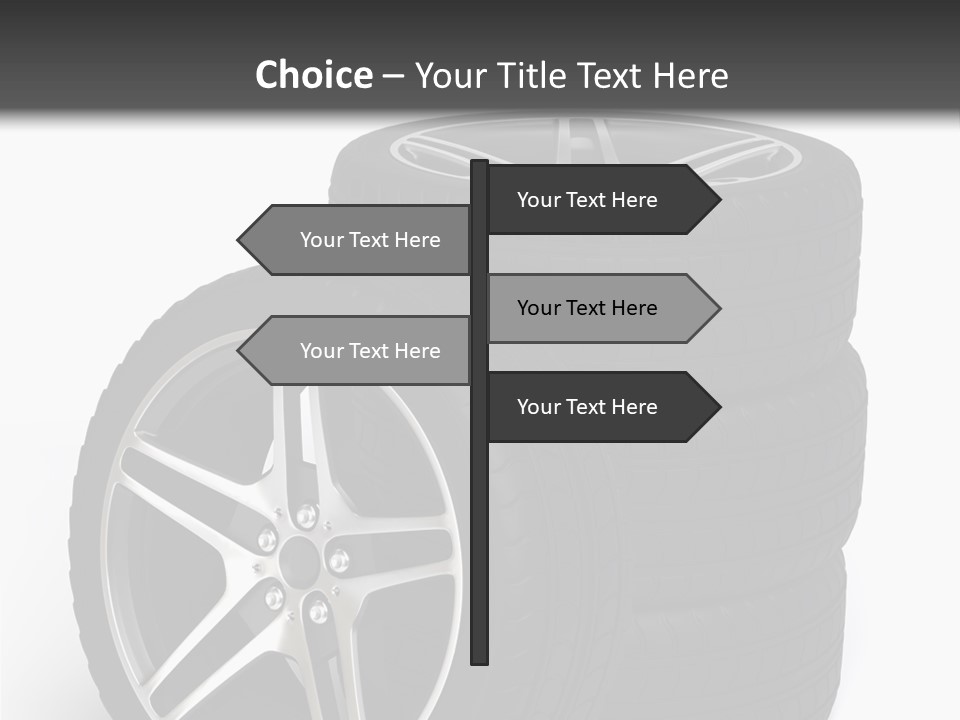 Isolated Metal Tire PowerPoint Template
