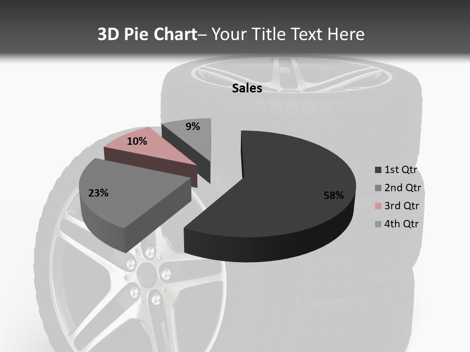 Isolated Metal Tire PowerPoint Template
