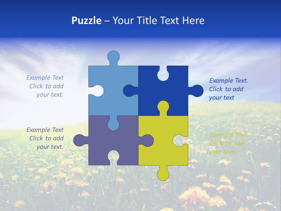 Yellow Meadow Landscapes PowerPoint Template