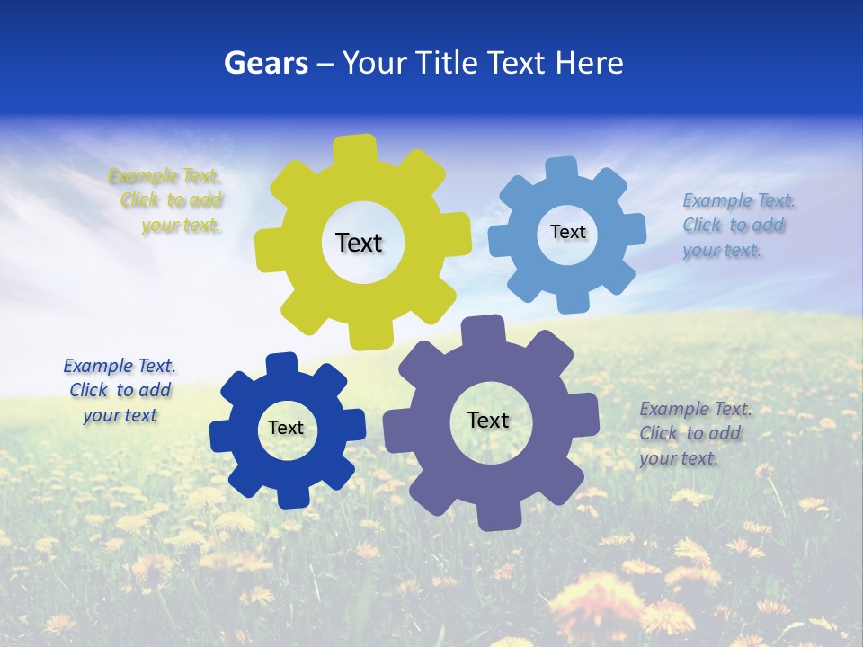 Yellow Meadow Landscapes PowerPoint Template