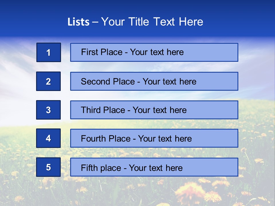 Yellow Meadow Landscapes PowerPoint Template