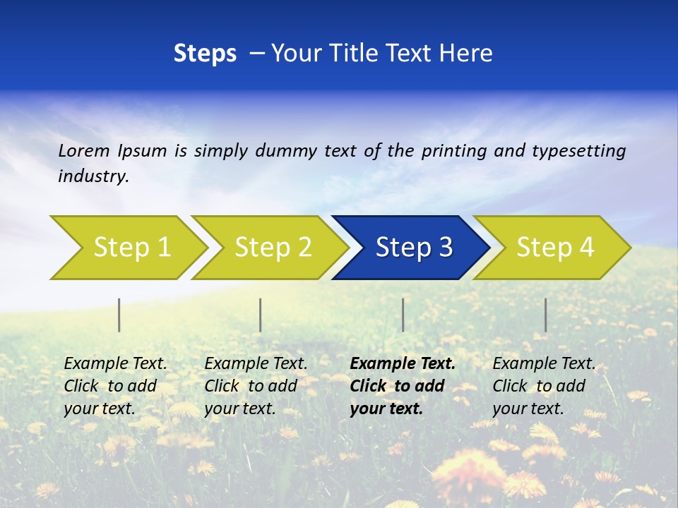 Yellow Meadow Landscapes PowerPoint Template