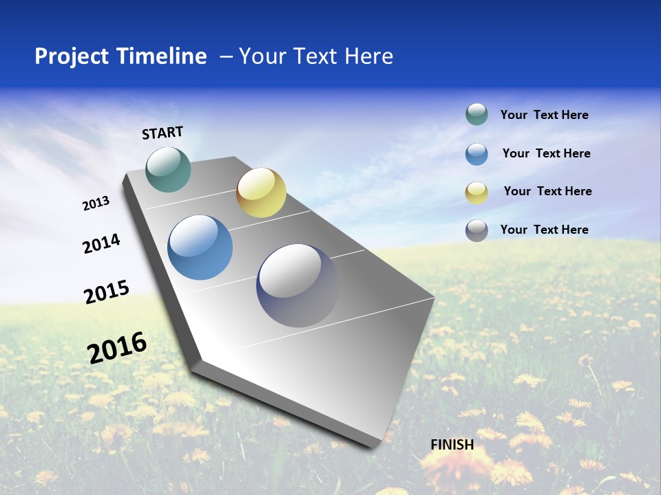 Yellow Meadow Landscapes PowerPoint Template