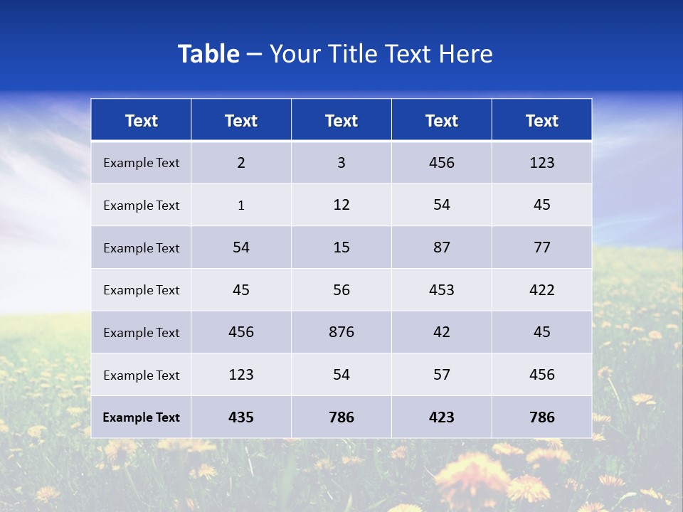 Yellow Meadow Landscapes PowerPoint Template