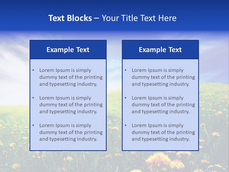 Yellow Meadow Landscapes PowerPoint Template