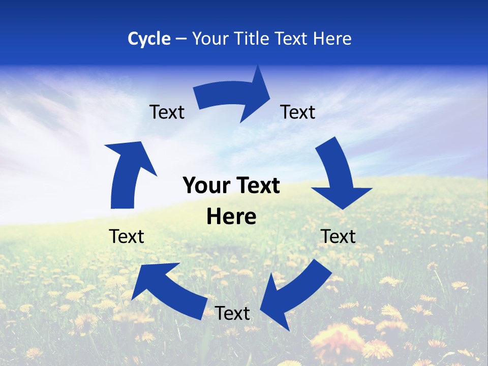 Yellow Meadow Landscapes PowerPoint Template