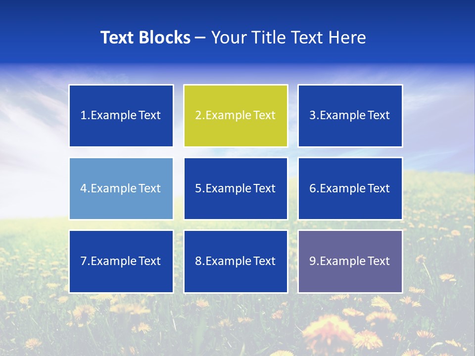 Yellow Meadow Landscapes PowerPoint Template