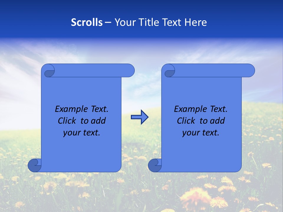 Yellow Meadow Landscapes PowerPoint Template