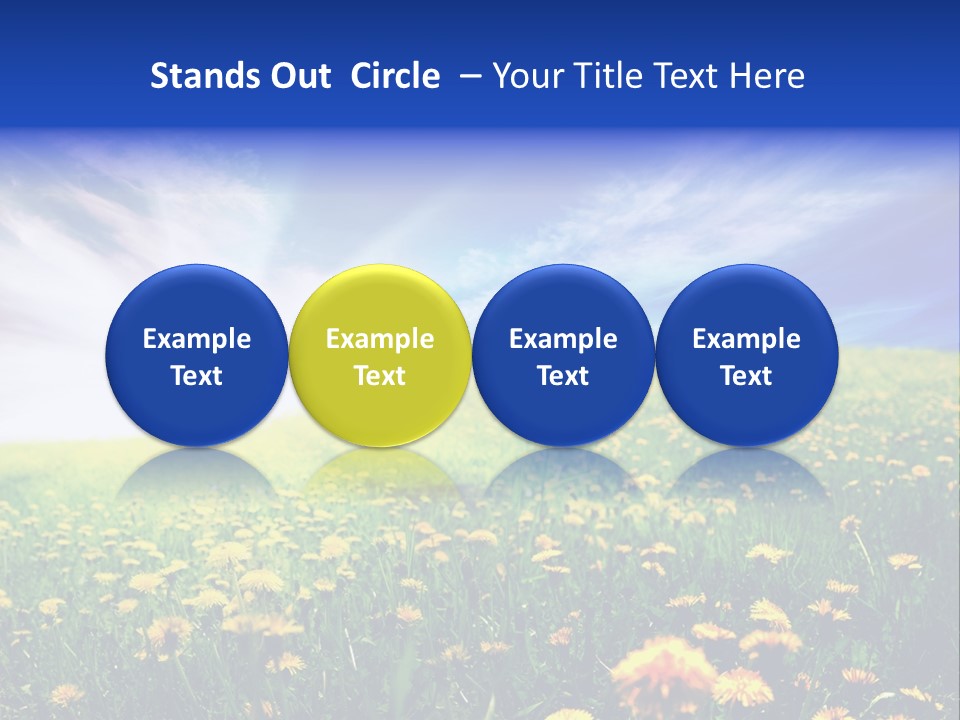 Yellow Meadow Landscapes PowerPoint Template