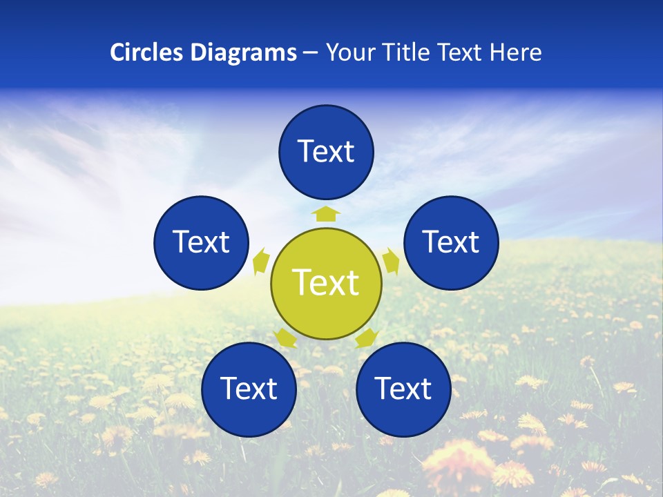 Yellow Meadow Landscapes PowerPoint Template