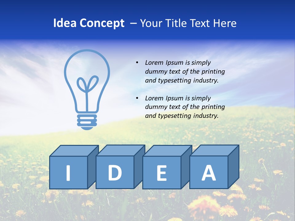 Yellow Meadow Landscapes PowerPoint Template