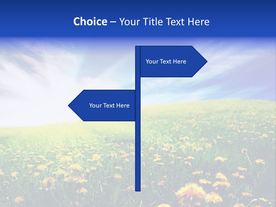 Yellow Meadow Landscapes PowerPoint Template