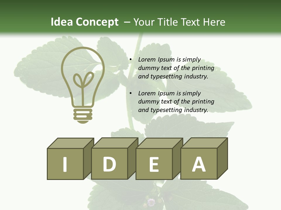 Floral Boutons Herbe PowerPoint Template